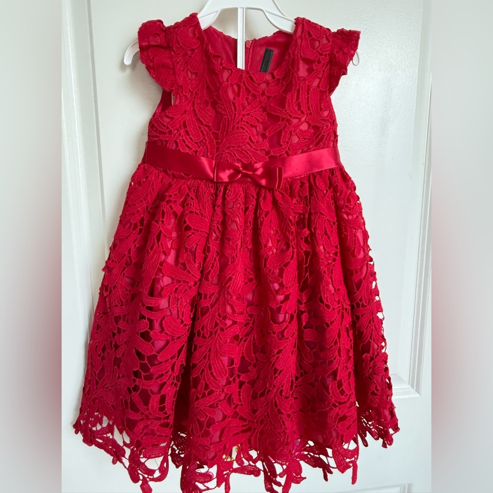 Like NEW Princess Faith Red Dress with bow for girls 3T